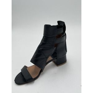 Laurence Decade Black Suede 3 Buckles Open Toe Ankle Shoe Bootie 6.5 Sandal